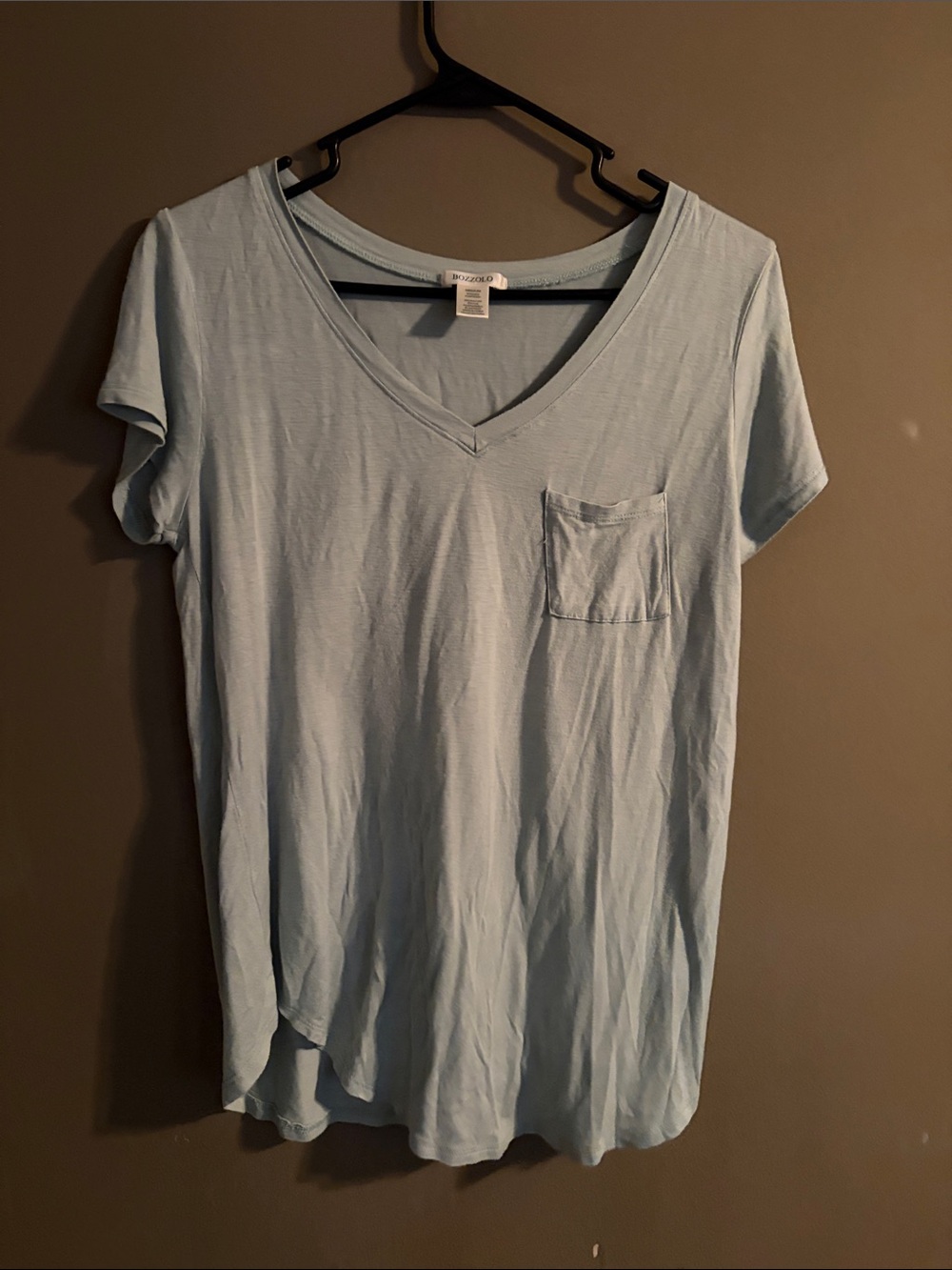 Bozzolo Light Blue V-Neck Pocket Tee - Women